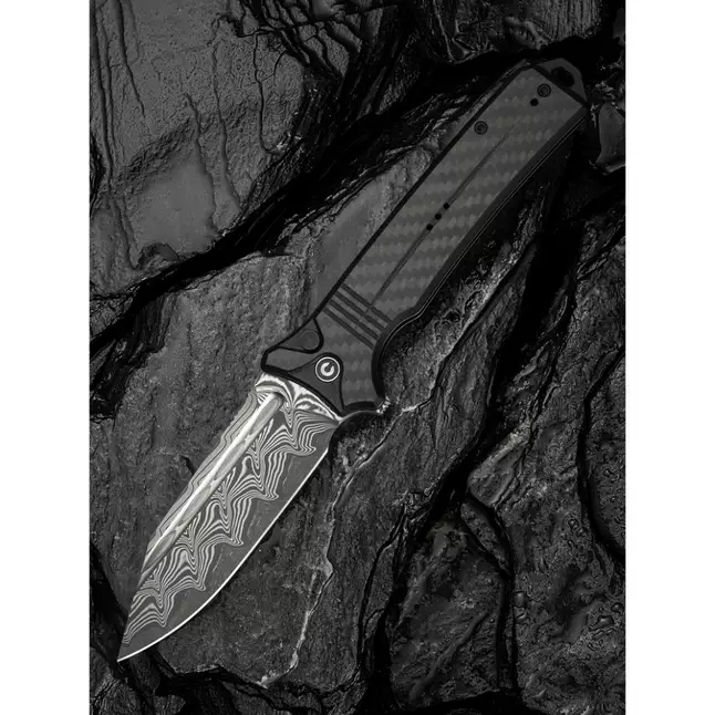 Нож складной туристический Civivi Neurohaptic, (9.5 см) Damascus / Carbon Fiber &amp; G10 — Photo 9