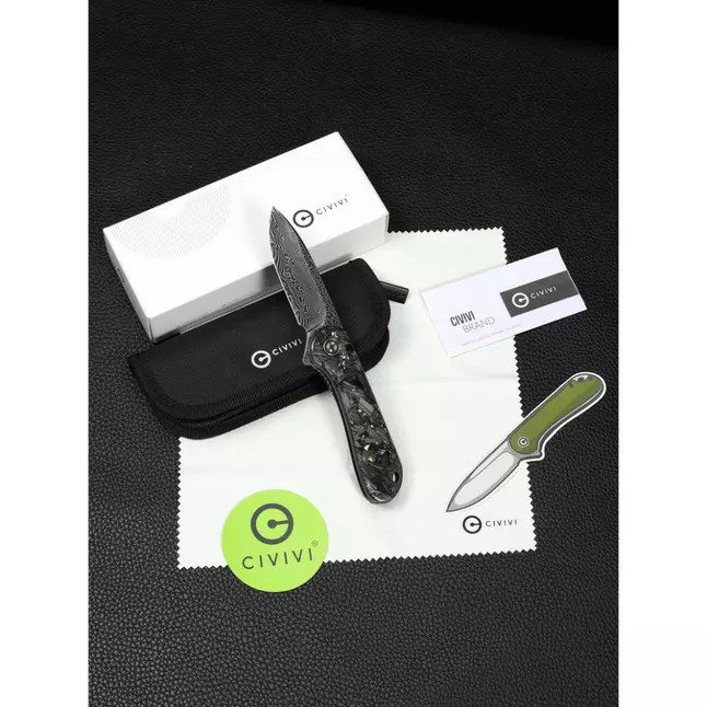 Ніж складаний кишеньковий Civivi Elementum, (7.5 см) Damascus / Carbon Fiber сірий — Photo 16