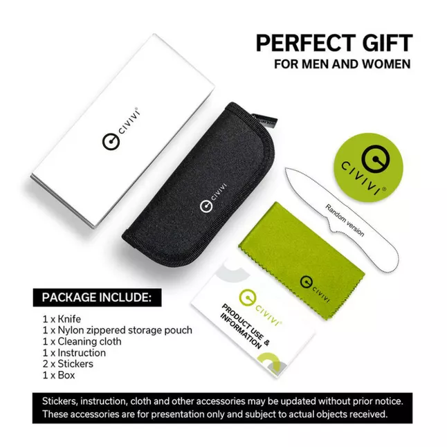 Нож складной туристический Civivi Cetos, (8.8 см) 14C28N / Micarta &amp; Stainless коричневый — Photo 8