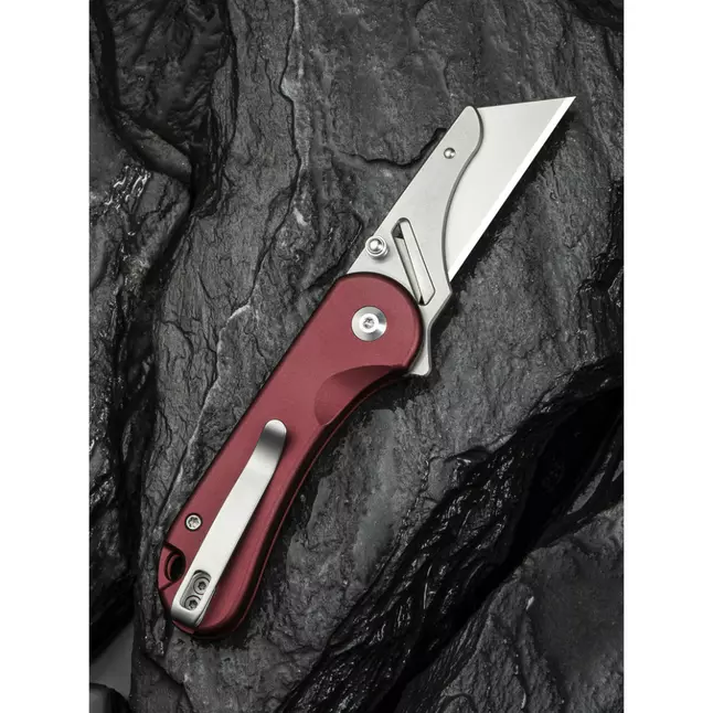 Ніж трапеція складаний кишеньковий Civivi Elementum Utility, (5.8 см) 6Cr13 / Aluminum червоний — Photo 11