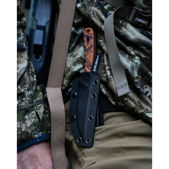 Ніж фіксований туристичний Civivi Carveth (9,1 см) AEB-L / G10 помаранчевий/чорний з чохлом — Photo 13