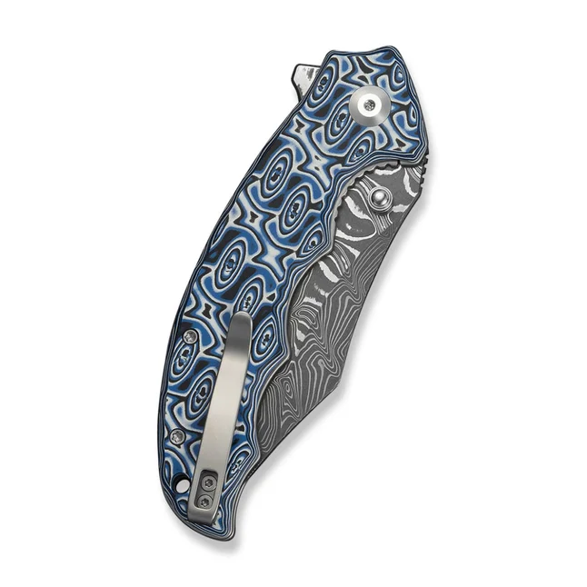 Нож складной туристический Civivi Pentad (8.8 см) Damascus / Micarta синий / белый — Photo 4