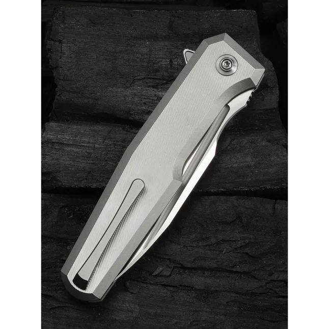 Нож складной туристический Weknife Dressytak (8.6 см) Bohler M390 / Titanium серый — Photo 10
