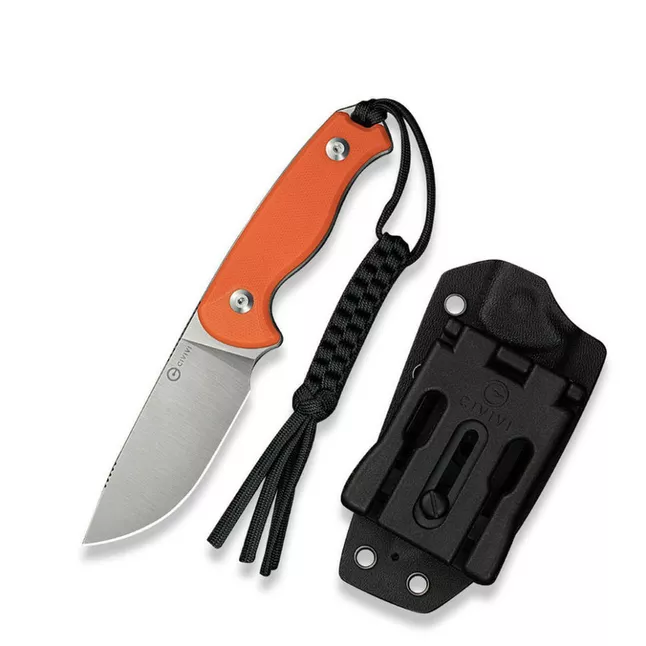 Ніж фіксований тактичний Civivi Timberbark, (8.1 см) 14C28N / G10 помаранчевий