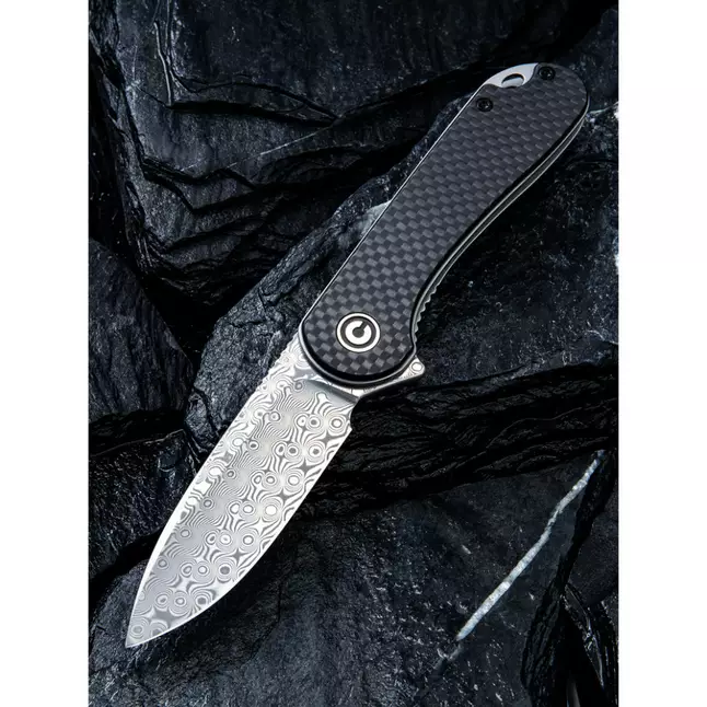 Ніж складаний кишеньковий Civivi Elementum, (7.5 см) Damascus / Carbon Fiber &amp; G10 — Photo 7
