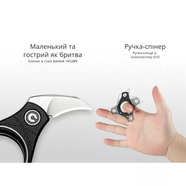 Ніж складаний кишеньковий Civivi Pyrus, (1.6 см) 14C28N / G10 чорний — Photo 10