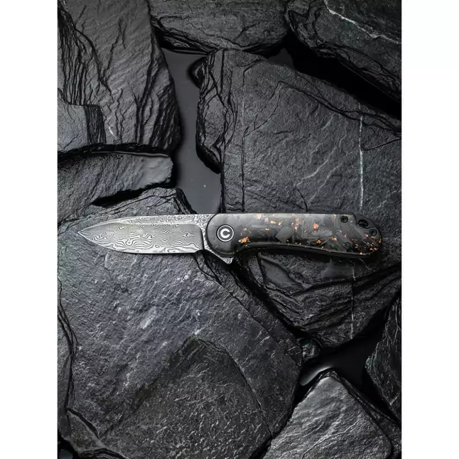 Ніж складаний кишеньковий Civivi Elementum, (7.5 см) Damascus / Carbon Fiber чорний — Photo 14