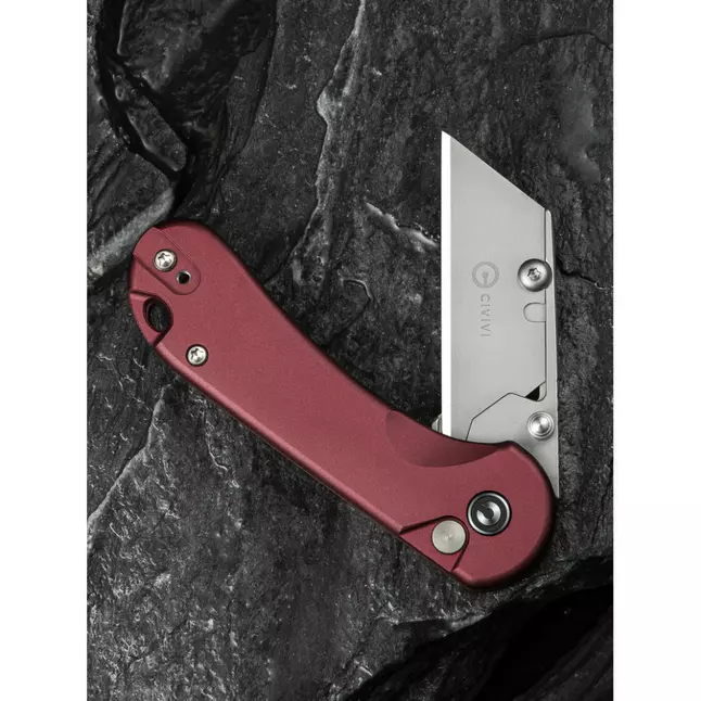 Ніж трапеція складаний кишеньковий Civivi Elementum Utility, (5.8 см) 6Cr13 / Aluminum червоний — Photo 12