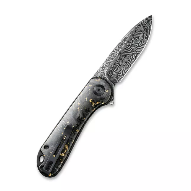 Ніж складаний кишеньковий Civivi Elementum, (7.5 см) Damascus / Carbon Fiber сірий — Photo 1
