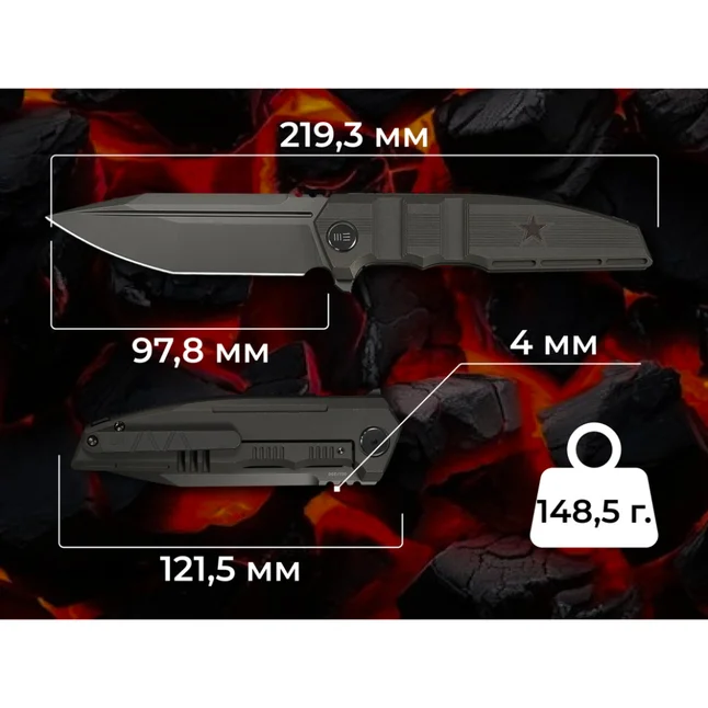 Ніж складаний туристичний Weknife Breach (9.8 см) Bohler M390 / Titanium вугільно-сірий — Photo 12