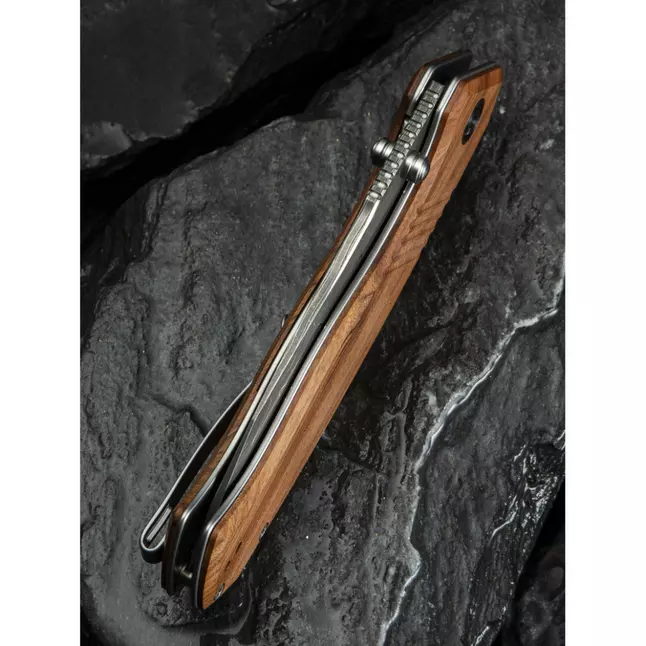 Ніж складаний туристичний Civivi Placoid, (9.3 см) Damascus / Guibourtia Wood — Photo 14