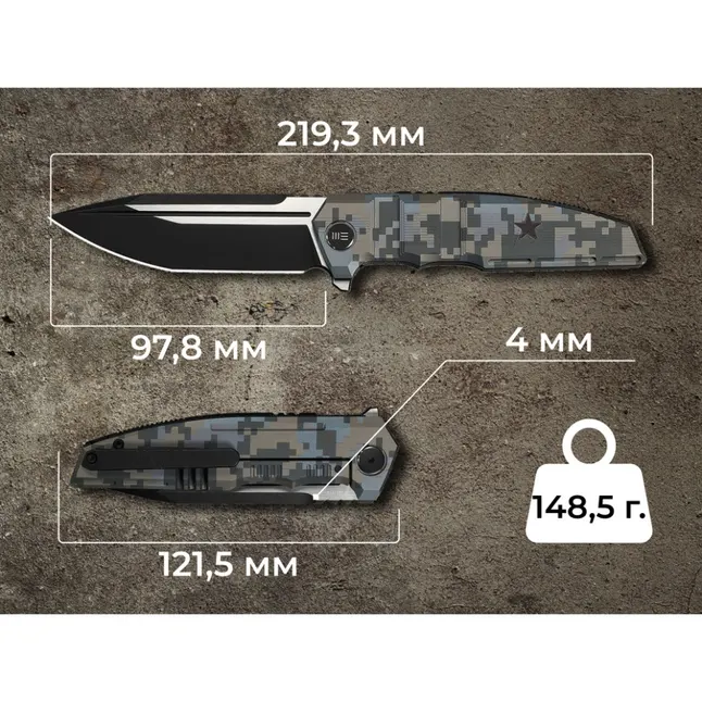 Ніж складаний туристичний Weknife Breach (9.8 см) Bohler M390 / Titanium піксель — Photo 12