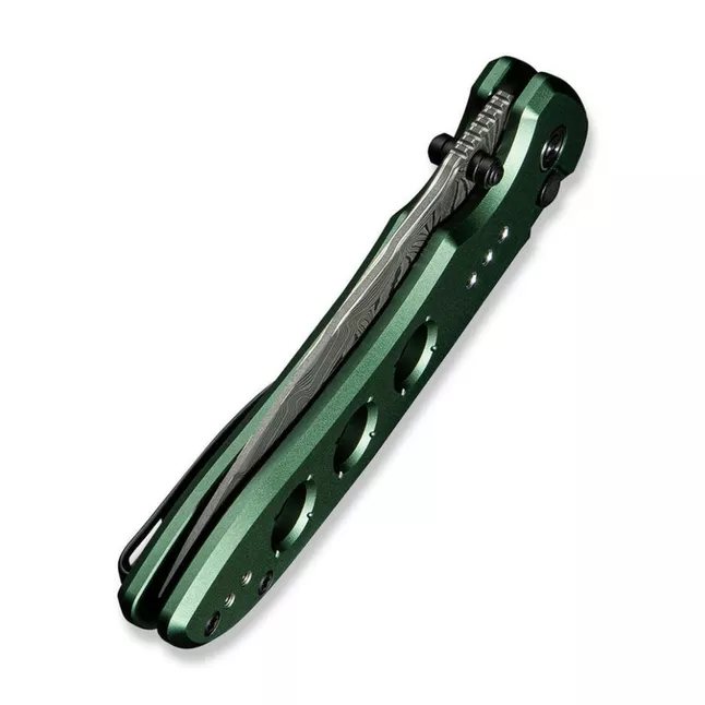 Ніж складаний туристичний Civivi Hyperpulse, (8.9 см) Damascus / Aluminum темно-зелений — Photo 5