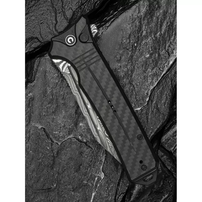 Нож складной туристический Civivi Neurohaptic, (9.5 см) Damascus / Carbon Fiber &amp; G10 — Photo 12