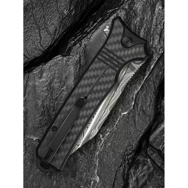 Нож складной туристический Civivi Neurohaptic, (9.5 см) Damascus / Carbon Fiber &amp; G10 — Photo 13