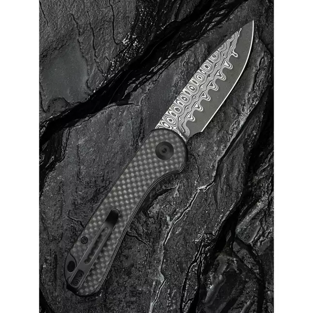 Ніж складаний кишеньковий Civivi Elementum Slip Joint, (7.5 см) Damascus / Carbon Fiber сірий — Photo 10