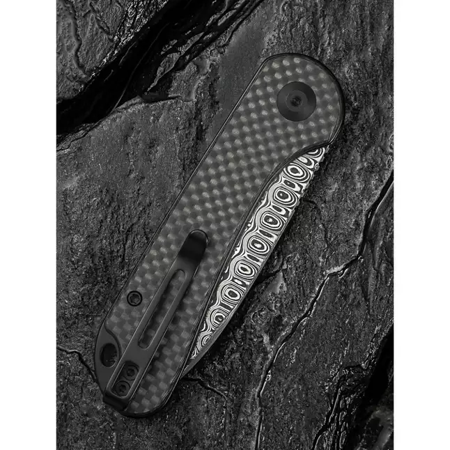 Ніж складаний кишеньковий Civivi Elementum Slip Joint, (7.5 см) Damascus / Carbon Fiber сірий — Photo 13