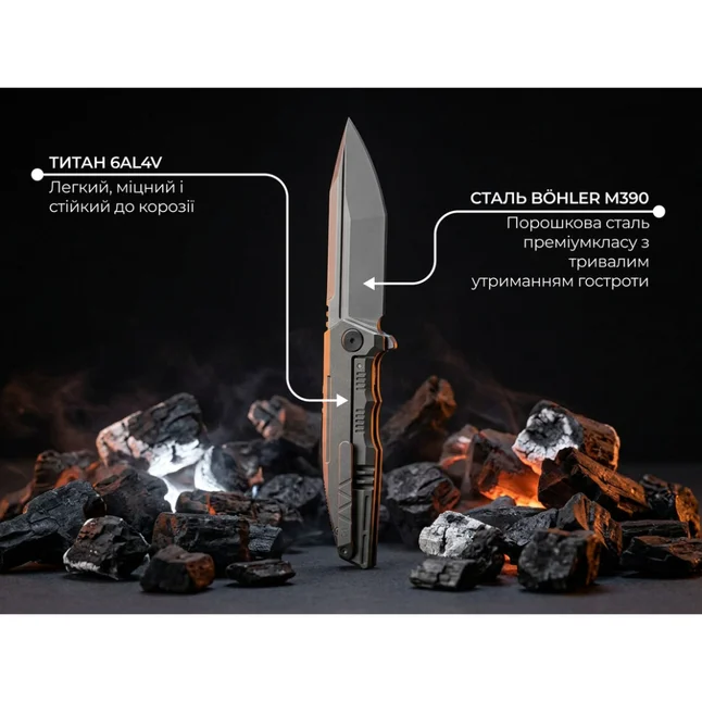 Ніж складаний туристичний Weknife Breach (9.8 см) Bohler M390 / Titanium вугільно-сірий — Photo 10