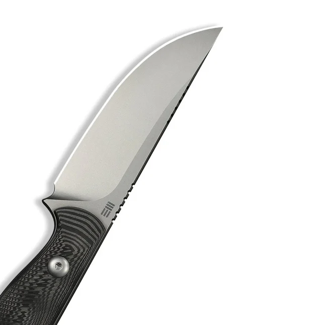 Нож фиксированный туристический Weknife Notchline, (8.7 см) CPM S35VN / Carbon Fiber черный с чехлом — Photo 6