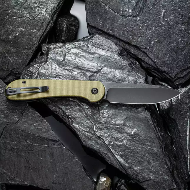 Ніж складаний туристичний Civivi Elementum Pocket, (8.9 см) 14C28N / Micarta оливковий — Photo 8