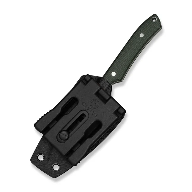 Нож фиксированный карманный Civivi High Grass Field Knife (7,4 см) 14C28N / Micarta зеленый с чехлом — Photo 7