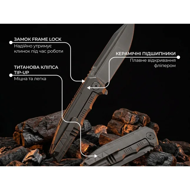 Ніж складаний туристичний Weknife Breach (9.8 см) Bohler M390 / Titanium вугільно-сірий — Photo 11