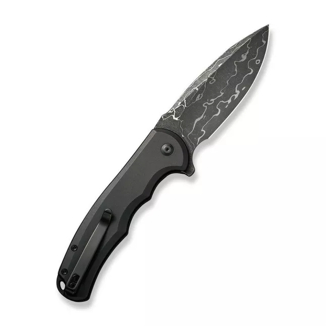 Ніж складаний туристичний Civivi Praxis, (9.5 см) Damascus / Aluminum чорний — Photo 1