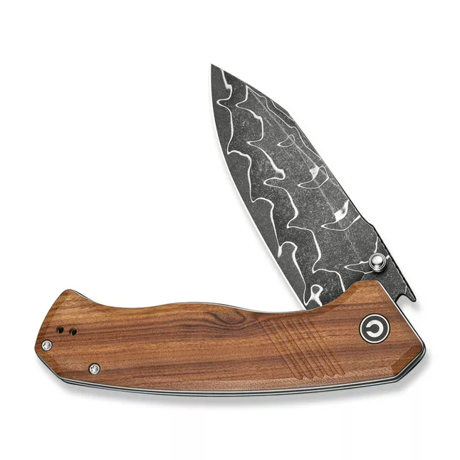Ніж складаний туристичний Civivi Placoid, (9.3 см) Damascus / Guibourtia Wood — Photo 2