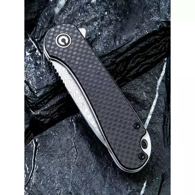 Ніж складаний кишеньковий Civivi Elementum, (7.5 см) Damascus / Carbon Fiber &amp; G10 — Photo 10