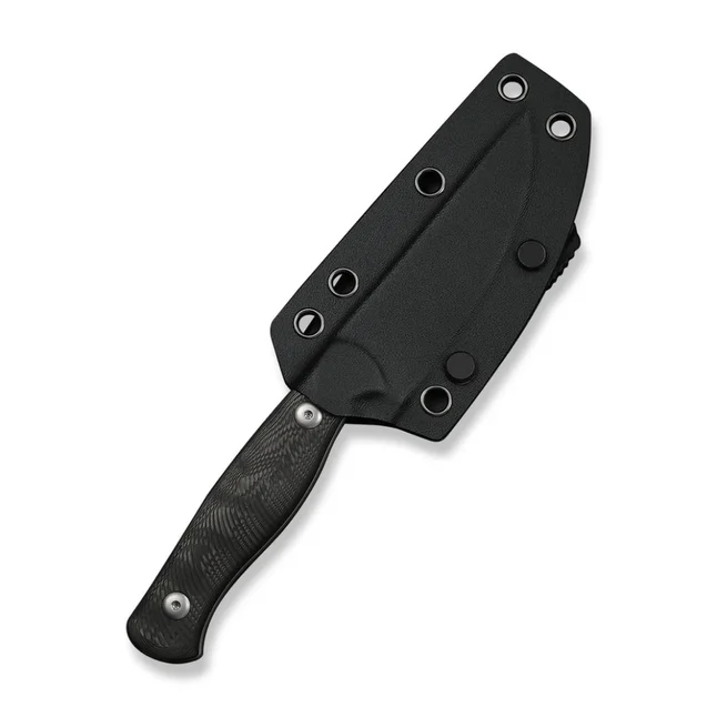 Нож фиксированный туристический Weknife Notchline, (8.7 см) CPM S35VN / Carbon Fiber черный с чехлом — Photo 8