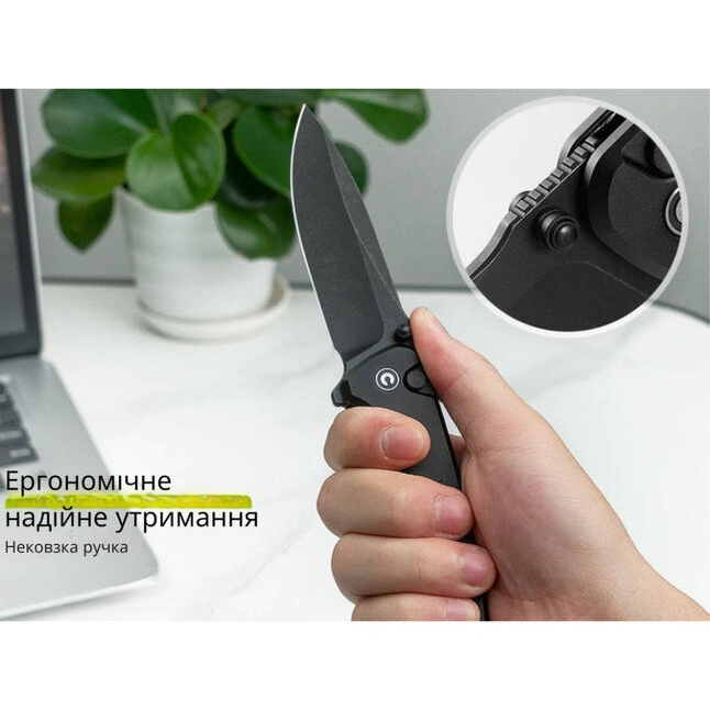 Ніж складаний туристичний Civivi Hyperpulse, (8.9 см) 14C28N / Aluminum чорний — Photo 12