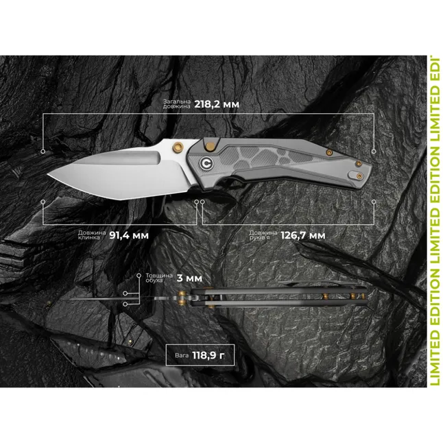 Ніж складаний туристичний Civivi Wellmax (9.1 см) 14C28N / Aluminum сірий — Photo 14