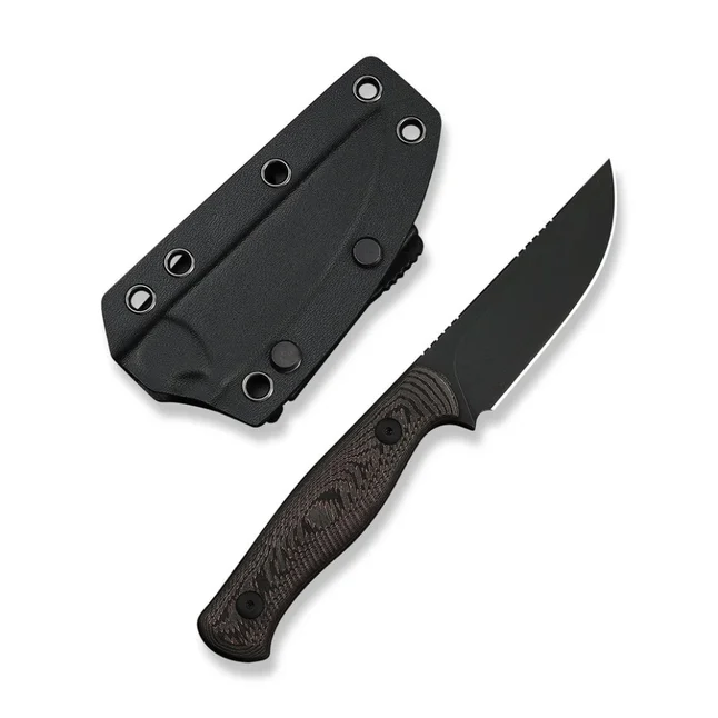 Нож фиксированный туристический Weknife Notchline, (8.7 см) CPM S35VN / Carbon Fiber медный с чехлом — Photo 4