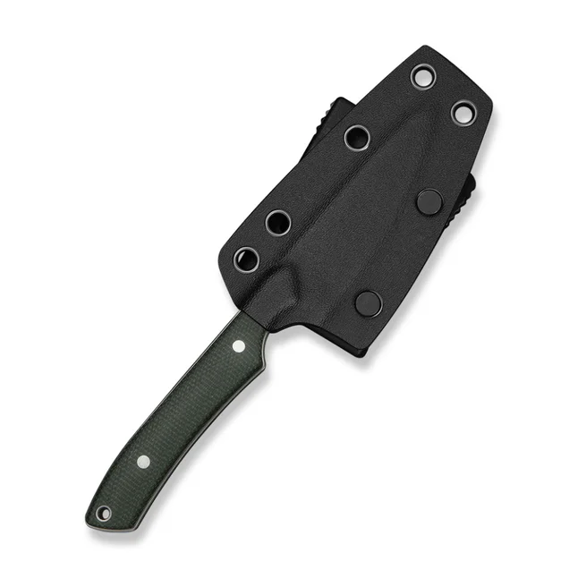 Нож фиксированный карманный Civivi High Grass Field Knife (7,4 см) 14C28N / Micarta зеленый с чехлом — Photo 8