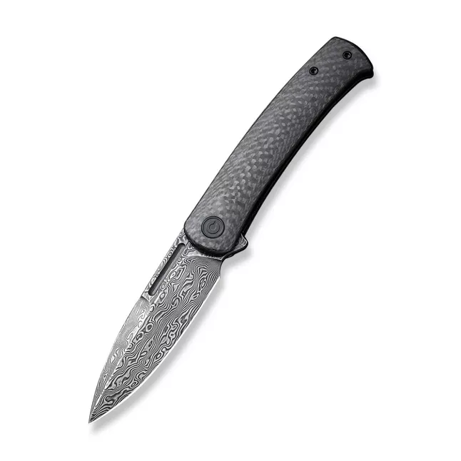 Ніж складаний туристичний Civivi Caetus Flipper, (8.8 см) Damascus / Carbon Fiber
