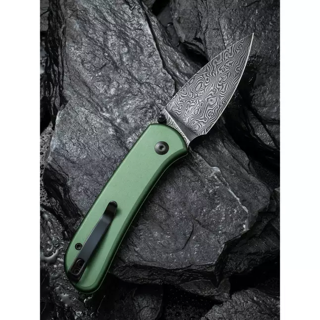 Ніж складаний кишеньковий Civivi Qubit, (7.6 см) Damascus / Aluminum темно-зелений — Photo 10