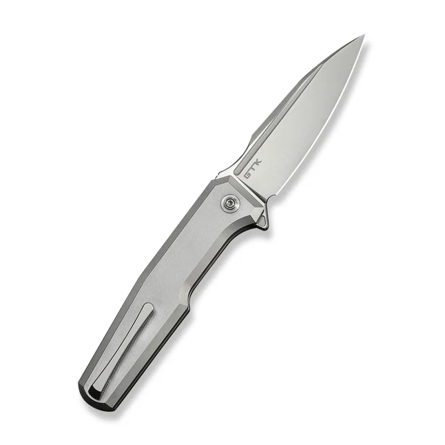 Нож складной туристический Weknife Dressytak (8.6 см) Bohler M390 / Titanium серый — Photo 1