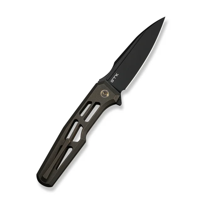 Ніж складаний туристичний Weknife Dressytak (8.6 см) Bohler M390 / Titanium бронзовий — Photo 1
