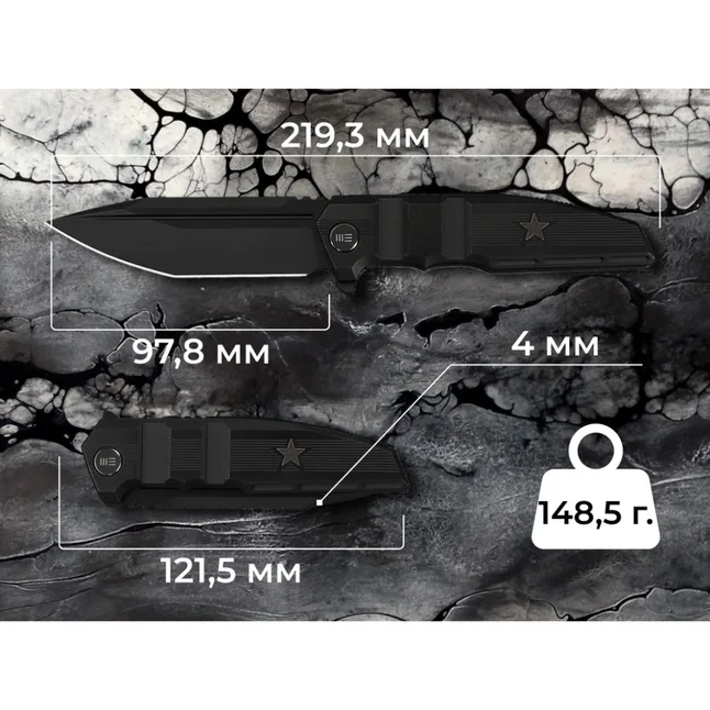 Ніж складаний туристичний Weknife Breach (9.8 см) Bohler M390 / Titanium чорний — Photo 12