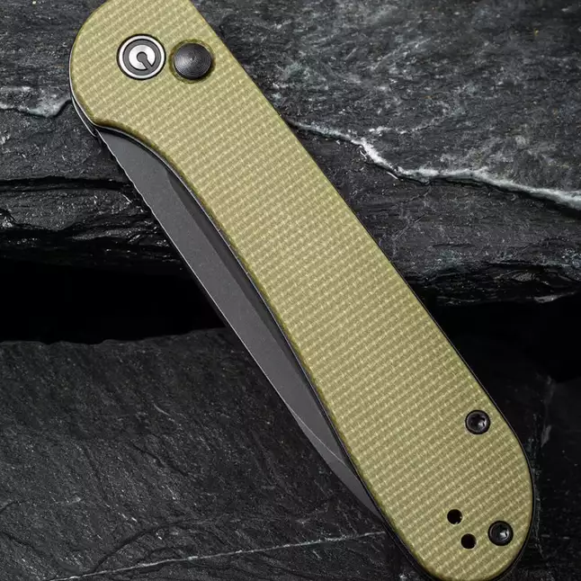 Ніж складаний туристичний Civivi Elementum Pocket, (8.9 см) 14C28N / Micarta оливковий — Photo 4