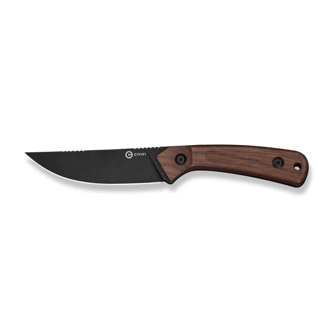 Нож фиксированный туристический Civivi Carveth (9,1 см) AEB-L / Wood дерево с чехлом — Photo 1