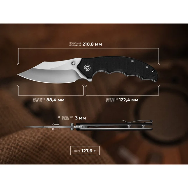 Нож складной туристический Civivi Pentad (8.8 см) Nitro-V / G10 черный — Photo 14