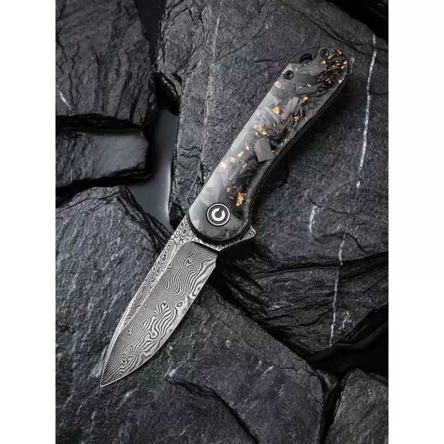 Ніж складаний кишеньковий Civivi Elementum, (7.5 см) Damascus / Carbon Fiber чорний — Photo 7