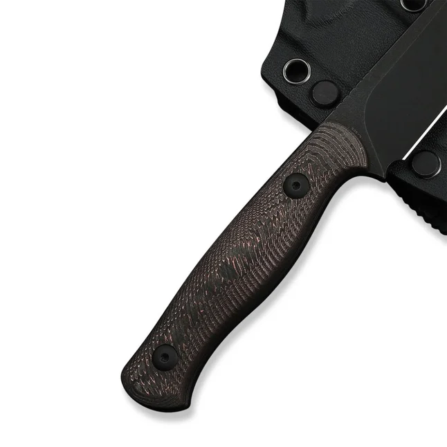 Нож фиксированный туристический Weknife Notchline, (8.7 см) CPM S35VN / Carbon Fiber медный с чехлом — Photo 5