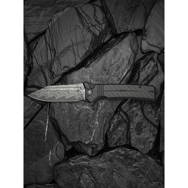 Нож складной туристический Civivi Neurohaptic, (9.5 см) Damascus / Carbon Fiber &amp; G10 — Photo 16