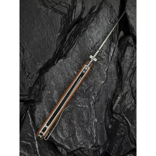 Ніж складаний туристичний Civivi Placoid, (9.3 см) Damascus / Guibourtia Wood — Photo 15