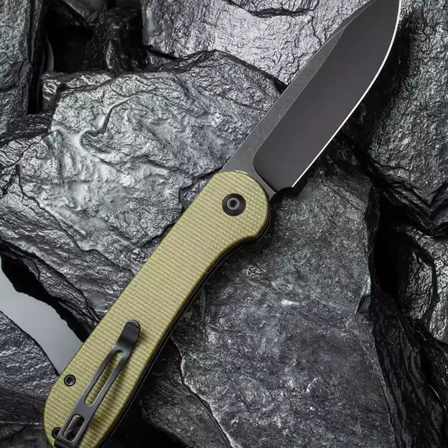 Ніж складаний туристичний Civivi Elementum Pocket, (8.9 см) 14C28N / Micarta оливковий — Photo 1