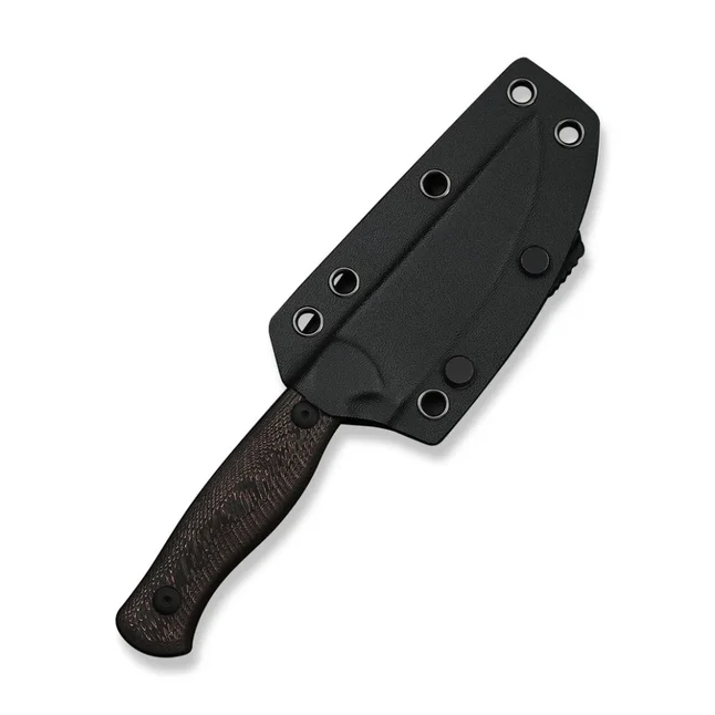 Нож фиксированный туристический Weknife Notchline, (8.7 см) CPM S35VN / Carbon Fiber медный с чехлом — Photo 8