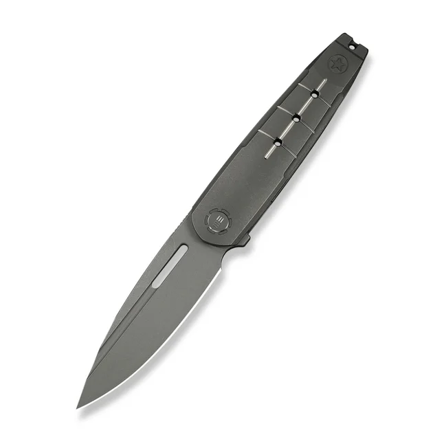 Нож складной туристический Weknife Hull (9.9 см) Bohler M390 / Titanium серый