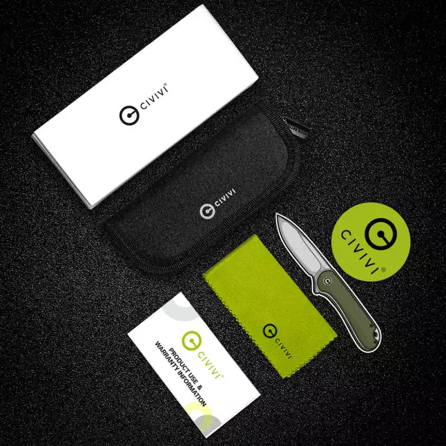 Ніж складаний кишеньковий Civivi Qubit, (7.6 см) 14C28N / Aluminum синій — Photo 17
